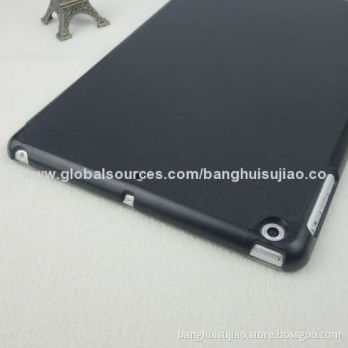 Leather Case for iPad Air, Standing, 3 Folding Functions, Fashionable Design, PU + PC Materials